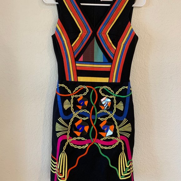 Peter Pilotto A-line mini-dress with unique details - size 4 US (8UK) - Picture 4 of 7